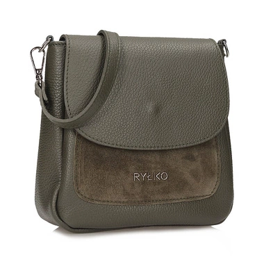 Skórzana oliwkowa listonoszka damska Ryłko R40885TB_ZM5