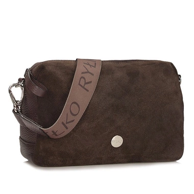 Zamszowa brązowa codzienna listonoszka Ryłko R30148TB_5QJ