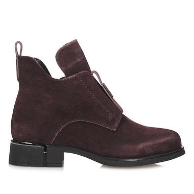 Bordowe stylowe damskie botki na płaskim obcasie Filippo DBT7244/25 BG