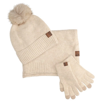Damski zestaw czapka, szal, rękawice Pepe moll 252852 PACK BEIG
