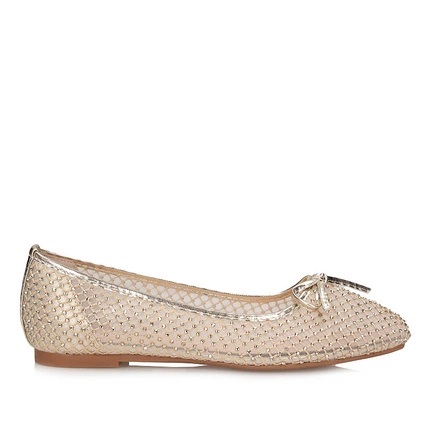 Eleganckie baleriny damskie Sca'viola S-428 BEIGE