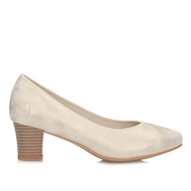 Komfortowe damskie czółenka na obcasie Rieker 44650-91