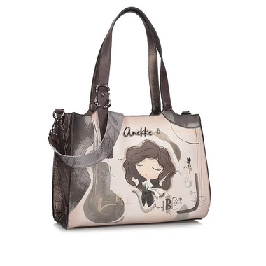 Torebka damska Anekke 43802-437 BOLSO NANDBAG DE HOMBRO SINTETICO ORCHESTRA beżowa listonoszka jednokomorowa zapinana na zamek do ręki
