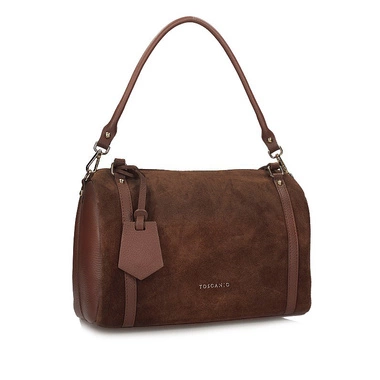 Stylowa Skórzana włoska Torebka Toscanio G151 BRĄZ D21