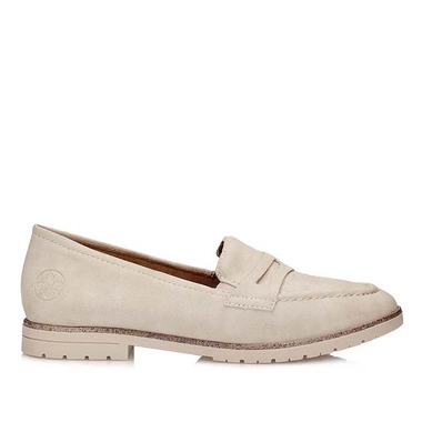 Beżowe lordsy mokasyny damskie Rieker 45300-62