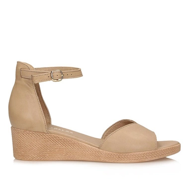 Skórzane wygodne Sandały na koturnie Ryłko 3MBL4_V_B52F