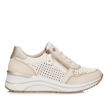 Sneakersy damskie Remonte D0T14-81 białe na koturnie skórzane