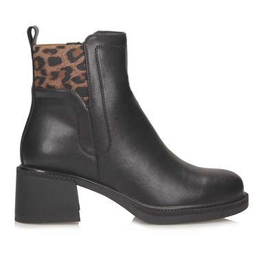 Stylowe skórzane botki damskie na obcasie Vinceza 66855 BK