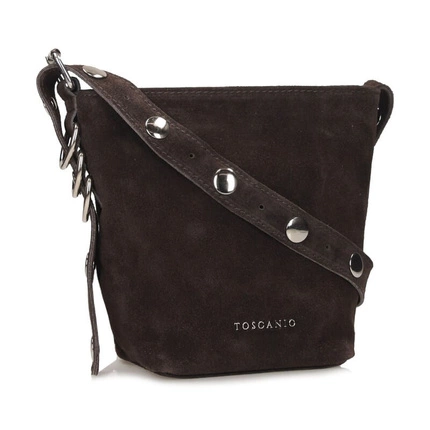  Skórzana Listonoszka Torebka na ramię Toscanio G99 C.BRĄZ D23