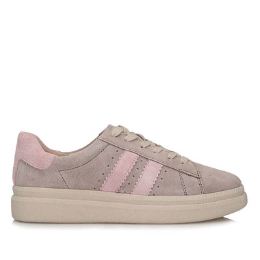 Sneakersy damskie Filippo DP7499/26 BE beżowe skórzane sznurowane na platformie