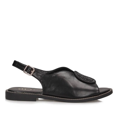 Modne płaskie sandały Filippo DS6229/25 BK