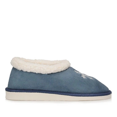 Niebieskie bambosze ocieplane Meteor 081 śnieżynka