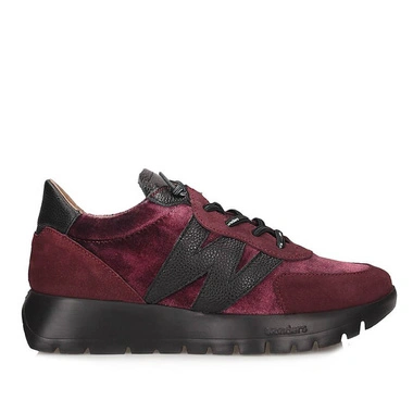 Sneakersy damskie Wonders A-24111 Odisei 111 TREND I VINO TEJ. V.UNIVERSO VINO bordowe na platformie wsuwane skórzane