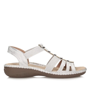 Eleganckie srebrne sandały damskie Wojtyłko 7S25331S
