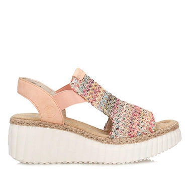 Wygodne kolorowe sandały damskie Rieker 69172-92