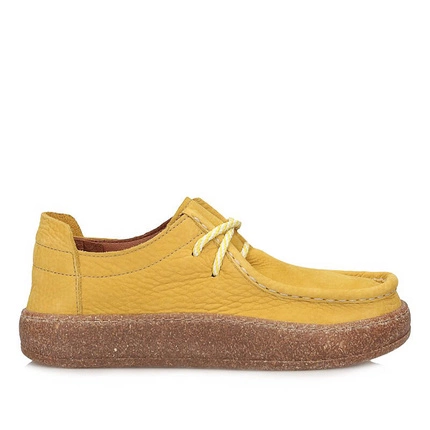 Skórzane profilowane Półbuty Ravini 241094 MUSTARD NUBUCK