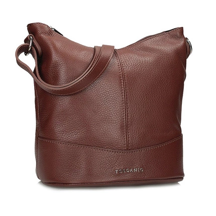 Brązowa klasyczna torebka worek Toscanio 16176 BRĄZ D21