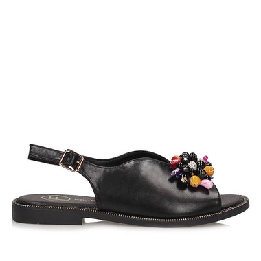 Stylowe sandały damskie na płaskiej podeszwie Filippo DS6230/25 BK