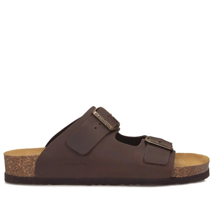 Klapki skórzane Dr. Brinkmann 600047-02 brązowe unisex damskie męskie