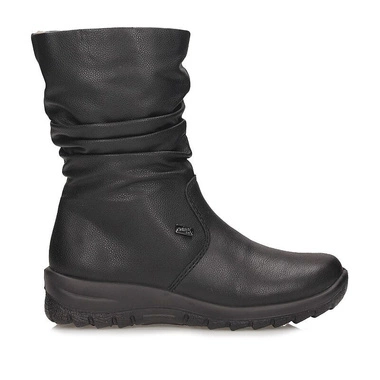 Casualowe czarne botki damskie na zamek Rieker Z7171-02