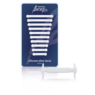 AMUSING Laces sznurowadła silikonowe białe bez wiązania komplet