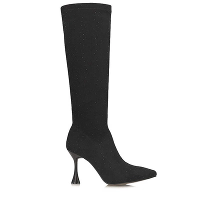 Eleganckie damskie Kozaki S.Barski na szpilce JC52-883 Black