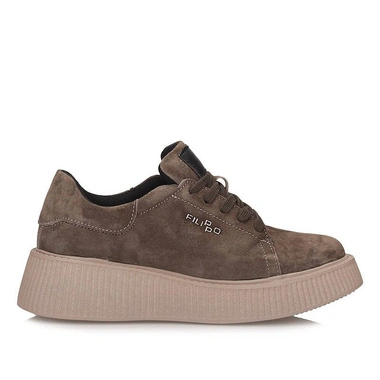 Sneakersy damskie Filippo DP7982/26 BR brązowe skórzane sznurowane na platformie