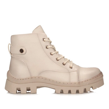 Wygodne beżowe botki damskie Potocki 25-19317BG