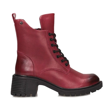 Skórzane damskie botki na obcasie Filippo DBT6501/25 RD