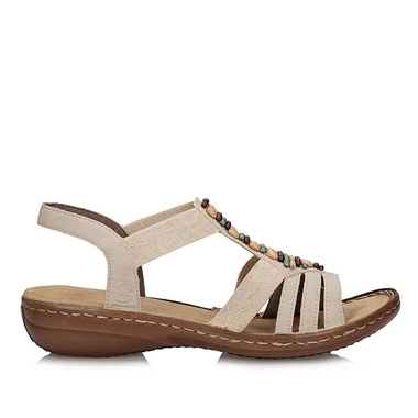 Sandały damskie Rieker 60851-62 beige beżowe wsuwane