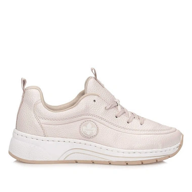 Sneakersy damskie Rieker N6504-90 beżowe sznurowane na platformie