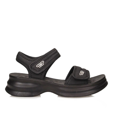 Wygodne czarne sandały damskie na platformie Potocki 25-105300BK