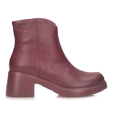 Wygodne modne botki damskie na klocku Wonders E-7125 FLYTRES 25 VINO