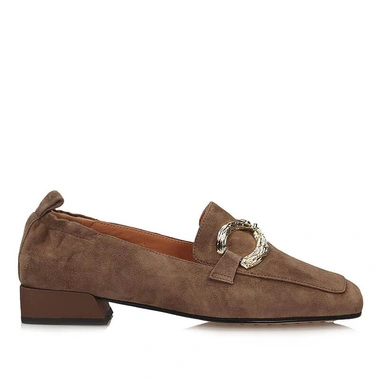 Półbuty damskie S.Barski CR61-3115 BROWN brązowe mokasyny wsuwane skórzane