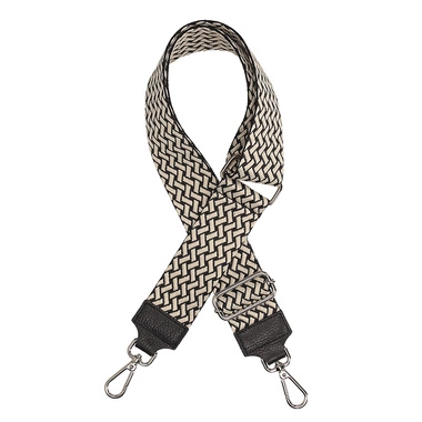 Pasek wymienny do torebki tkanina Toscanio T13 kremowo-czarny