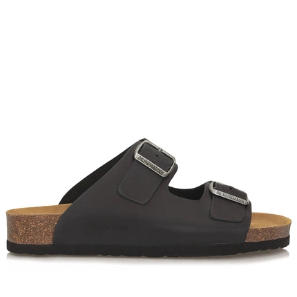 Klapki skórzane Dr. Brinkmann 600047-01 czarne unisex damskie męskie
