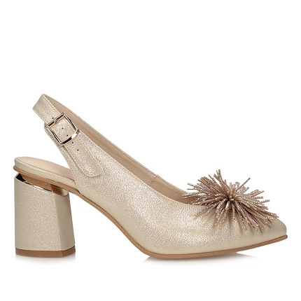 Eleganckie Sandały Boccato z ozdobnym pomponem 920 złote