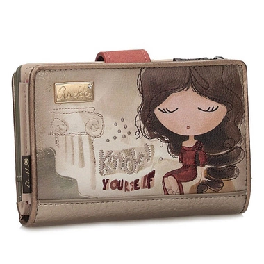 Stylowy zgrabny portfel Anekke 42709-902 BILLETERO SINTETICO