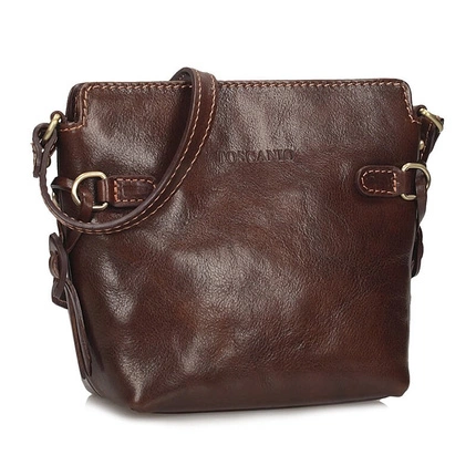 Stylowa skórzana listonoszka torebka na ramię Toscanio G77 brąz