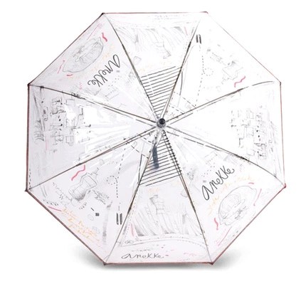 Stylowy Transparentny winylowy damski parasol Anekke 41483-214