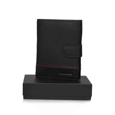 Portfel męski Bellugio TMM-80R-046A-032 black/red czarny skórzany na zatrzask