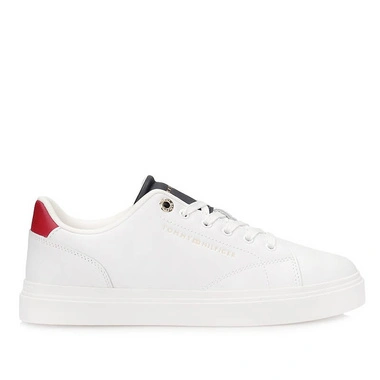 Sneakersy damskie Tommy Hilfiger FW0FW091050GYW8B TH FEMININE CUPSOLE białe sznurowane skórzane