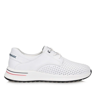 Skórzane Półbuty sneakersy na platformie Filippo DP6022/25 WH