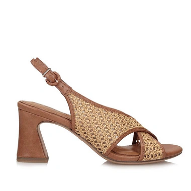Sandały damskie Tamaris 1-28315-46-392 COGNAC COMB brązowe na obcasie