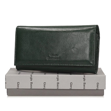 Pojemny Klasyczny Portfel Giorgio Bassani 032-s22 zielony