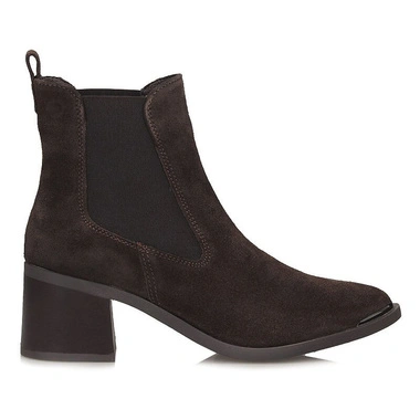 Botki damskie Tamaris 1-25301-45 304 MOCCA brązowe zamszowe wsuwane na obcasie