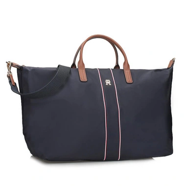 Torebka damska Tommy Hilfiger AW0AW18529 0GY POPETTE WEEKENDER CORP granatowa shopperka na zamek