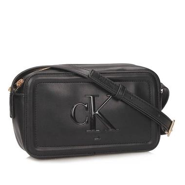 Czarna oryginalna listonoszka damska Calvin Klein LV04F3220G UB1 RAISED CAMERA BAG BLACK