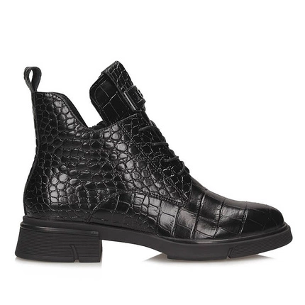 Czarne skórzane botki damskie Vinceza 66815 BK