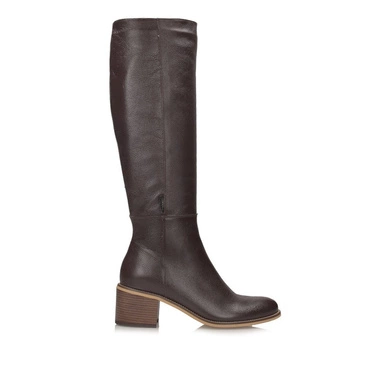 Czekoladowe stylowe kozaki damskie Sempre 23-443